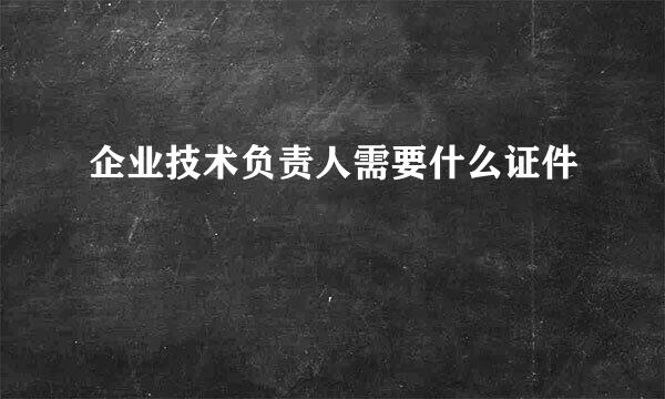 企业技术负责人需要什么证件