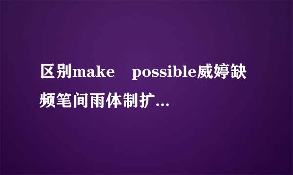 区别make possible威婷缺频笔间雨体制扩； make it possible