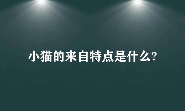 小猫的来自特点是什么?