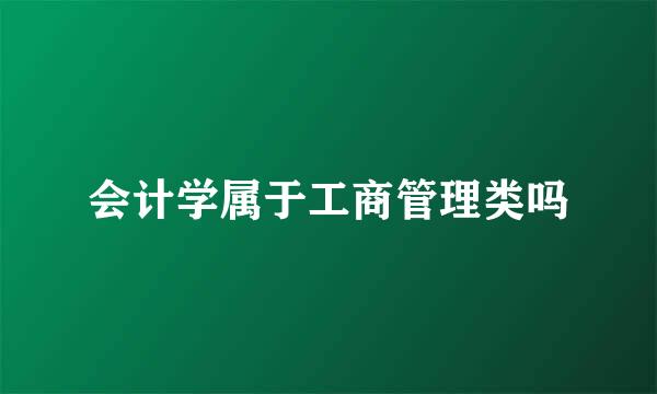 会计学属于工商管理类吗