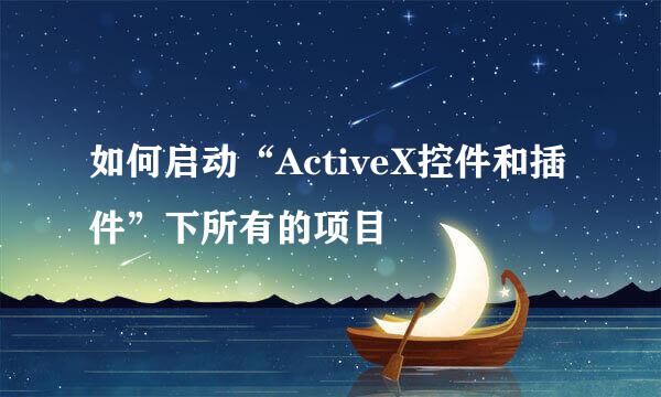 如何启动“ActiveX控件和插件”下所有的项目