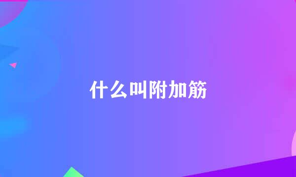 什么叫附加筋