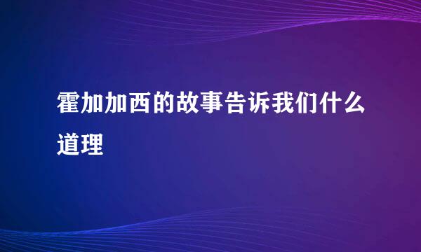 霍加加西的故事告诉我们什么道理