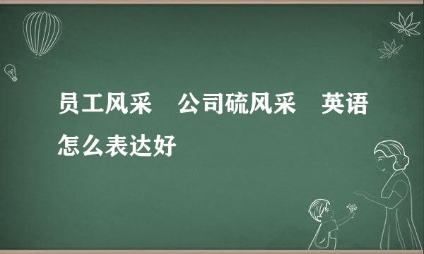 员工风采 公司硫风采 英语怎么表达好