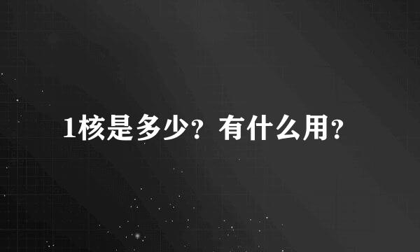 1核是多少？有什么用？