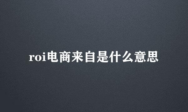 roi电商来自是什么意思