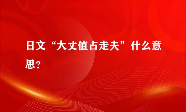 日文“大丈值占走夫”什么意思？