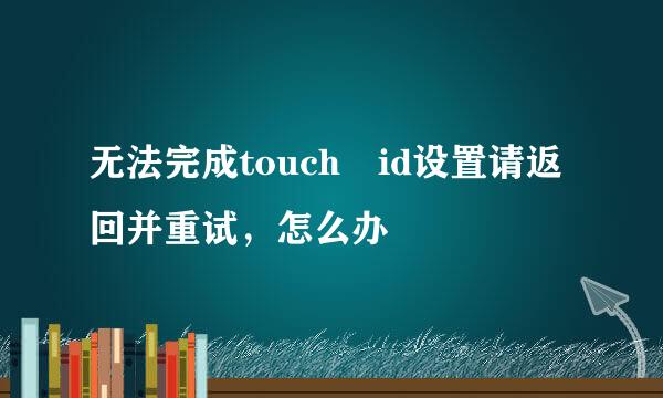 无法完成touch id设置请返回并重试，怎么办