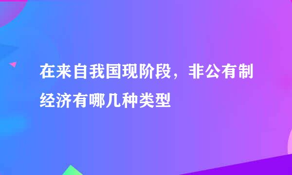 在来自我国现阶段，非公有制经济有哪几种类型