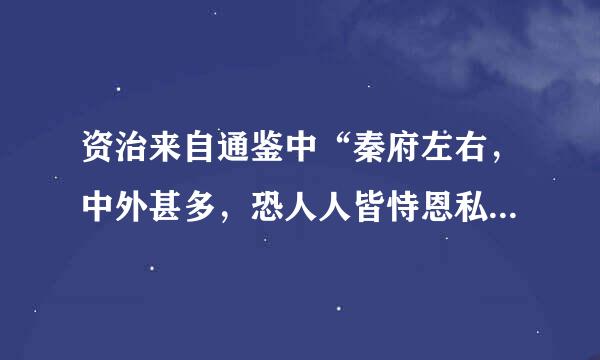 资治来自通鉴中“秦府左右，中外甚多，恐人人皆恃恩私，是使为善者惧。”的翻译。