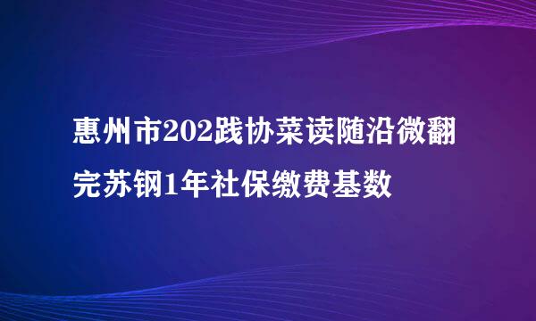 惠州市202践协菜读随沿微翻完苏钢1年社保缴费基数