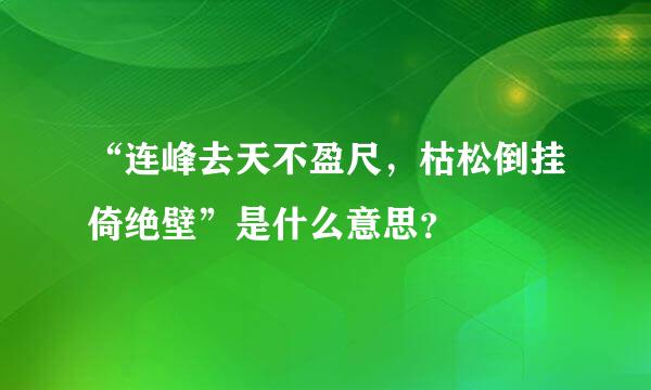 “连峰去天不盈尺，枯松倒挂倚绝壁”是什么意思？