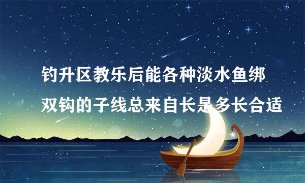 钓升区教乐后能各种淡水鱼绑双钩的子线总来自长是多长合适