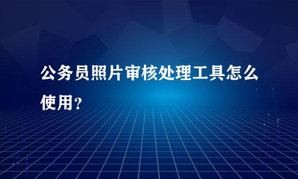 公务员照片审核处理工具怎么使用？