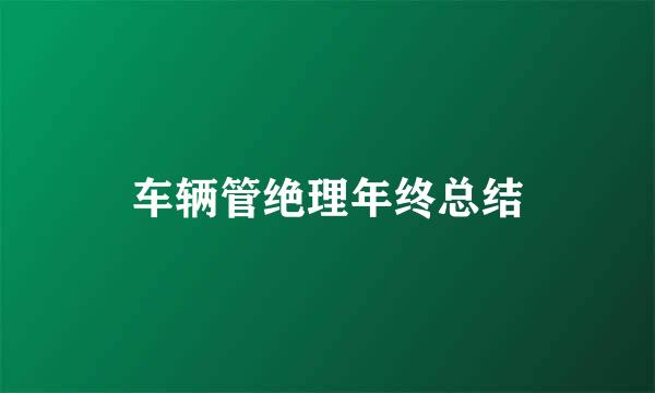 车辆管绝理年终总结