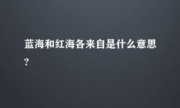 蓝海和红海各来自是什么意思?