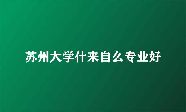 苏州大学什来自么专业好