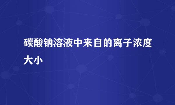 碳酸钠溶液中来自的离子浓度大小