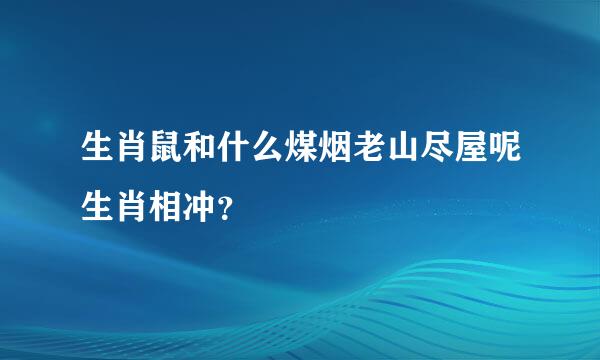 生肖鼠和什么煤烟老山尽屋呢生肖相冲？