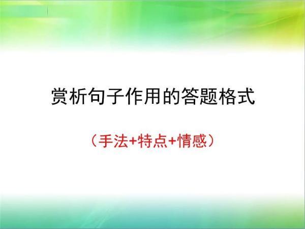 赏析句子的答题格式是什么？