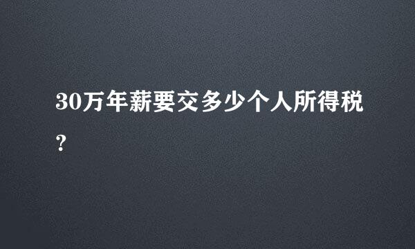 30万年薪要交多少个人所得税?