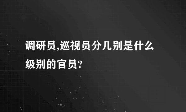 调研员,巡视员分几别是什么级别的官员?