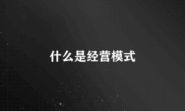 什么是经营模式