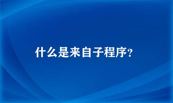 什么是来自子程序？