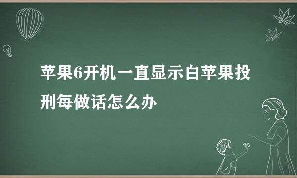 苹果6开机一直显示白苹果投刑每做话怎么办