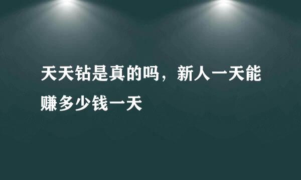 天天钻是真的吗，新人一天能赚多少钱一天