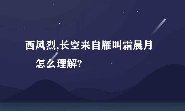 西风烈,长空来自雁叫霜晨月 怎么理解?