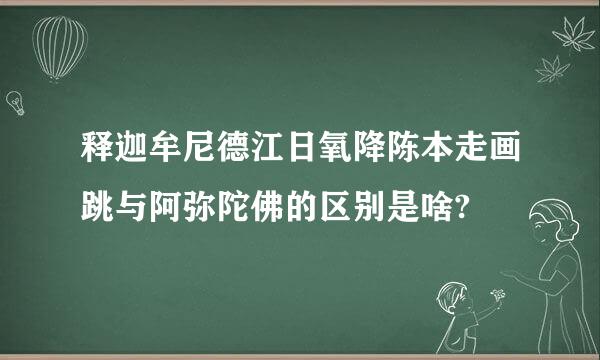 释迦牟尼德江日氧降陈本走画跳与阿弥陀佛的区别是啥?