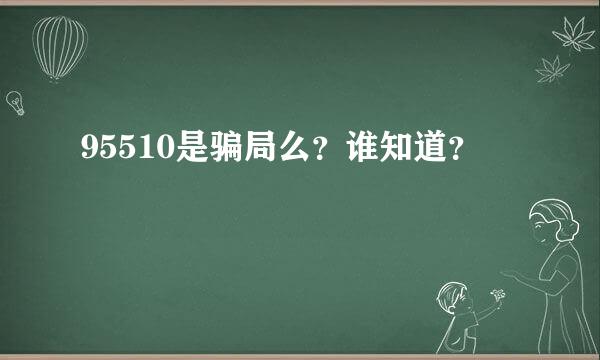 95510是骗局么？谁知道？