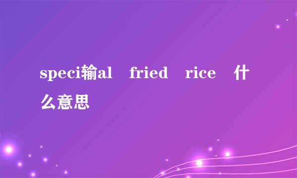 speci输al fried rice 什么意思