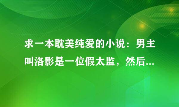 求一本耽美纯爱的小说：男主叫洛影是一位假太监，然后是某个国家的王爷，另一个男主是一个皇上