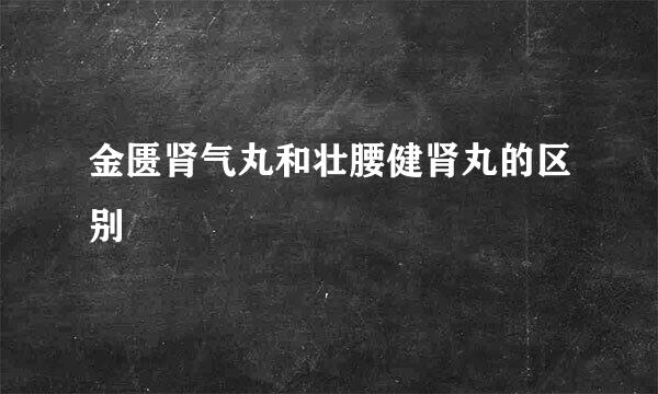 金匮肾气丸和壮腰健肾丸的区别