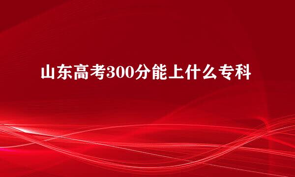 山东高考300分能上什么专科