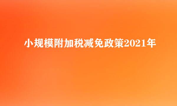 小规模附加税减免政策2021年