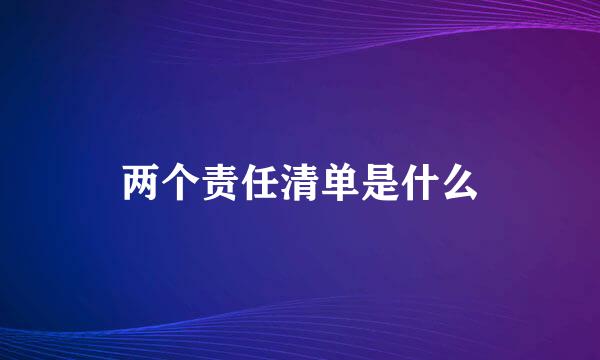 两个责任清单是什么