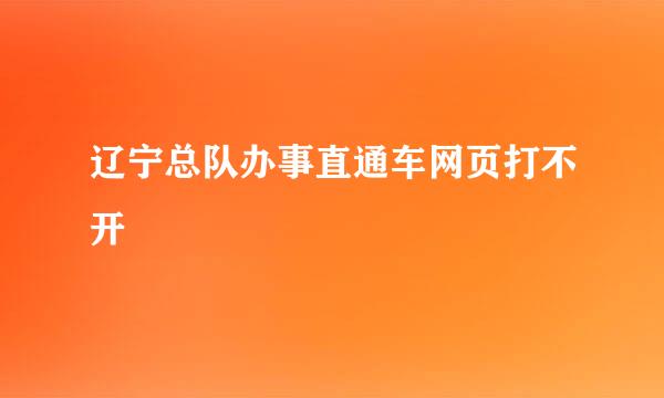 辽宁总队办事直通车网页打不开