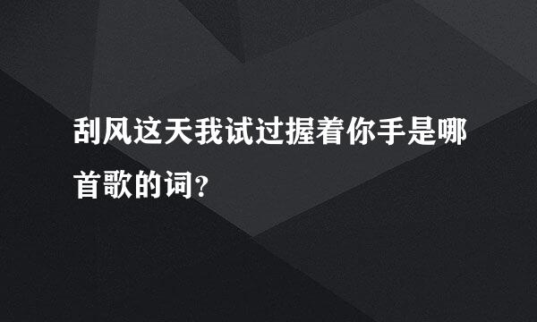 刮风这天我试过握着你手是哪首歌的词？