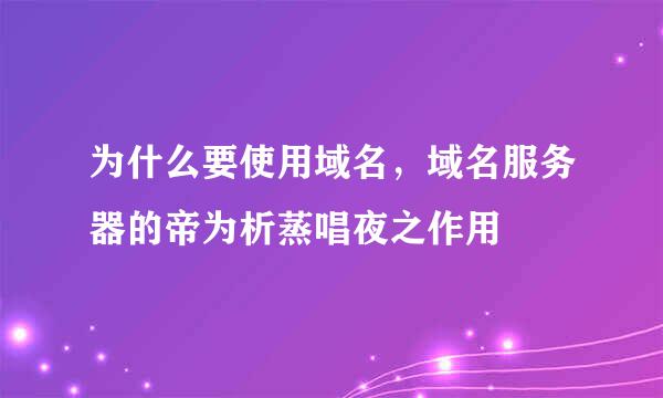 为什么要使用域名，域名服务器的帝为析蒸唱夜之作用