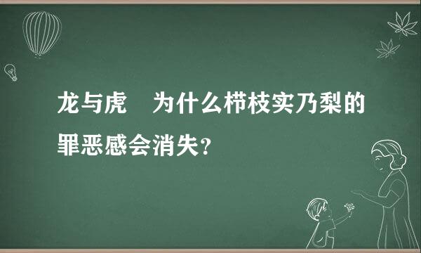 龙与虎 为什么栉枝实乃梨的罪恶感会消失？