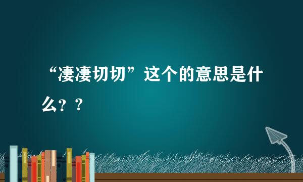 “凄凄切切”这个的意思是什么？?