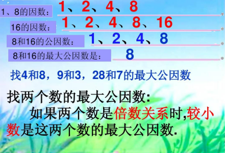 什么是公因数和最大公因数？有哪些例子？