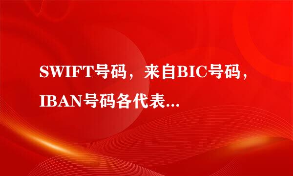 SWIFT号码，来自BIC号码，IBAN号码各代表什么，他们之间有什么区别？