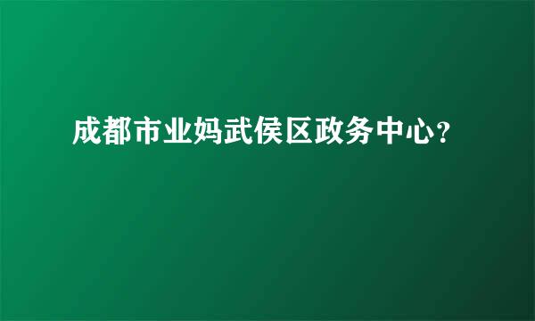 成都市业妈武侯区政务中心？