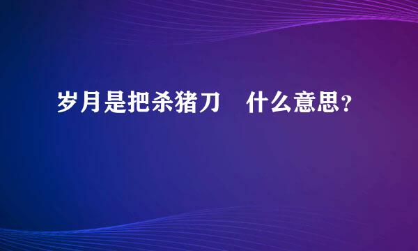 岁月是把杀猪刀 什么意思？