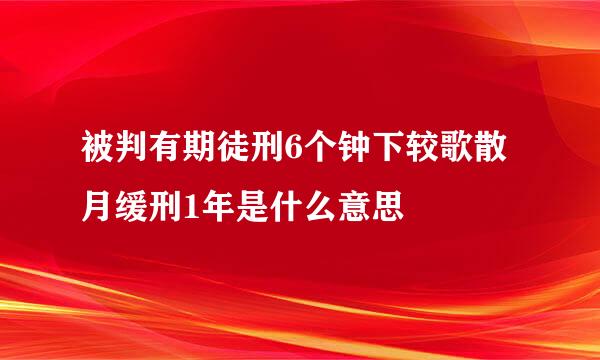 被判有期徒刑6个钟下较歌散月缓刑1年是什么意思