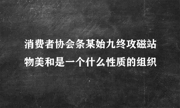 消费者协会条某始九终攻磁站物美和是一个什么性质的组织